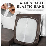 molasofa Leather Look Couch Cushion Covers, Stretch Sofa Cushion Covers for Sectional Armchair Loveseat Protector,Replacement Seat Cushion Slipcovers, Machine Washable (3 Cushion Sofa, Brown)