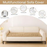 hyha Couch Cover for Dogs Washable, Non Slip Thick Flannel Sofa Protector, Pet Friendly Plush Furniture Cover for Sectional Sofa & Loveseat (Camel, 27.6" x 59")