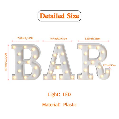 LED Marquee Letters Lights BAR Sign Letter Lamp for BAR Pub Home Party Wedding Decoration Battery Powered Christmas Lamp Home Bar Decoration