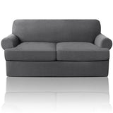 PrinceDeco Stretch Loveseat Sofa Cover Bundle T Cushion Loveseat Slipcover, Gray