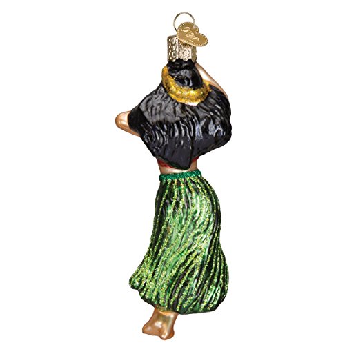 Old World Christmas Hula Dancer Glass Blown Ornament for Christmas Tree, Handcrafted Holiday Decoration, Dance Collection