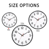 Wall Clocks Battery Operated 8 inch Modern Wall Clock,Silent Non Ticking Wall Clock for Living Room Bedroom Kitchen Office Classroom Decor (White and Black)