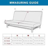 Armless Sofa Bed Cover, Elastic Folding Futon Slipcovers Fitted Full Folding Futon Slipcover with Skirt for Living Room Bedroom(Silver Gray, M)