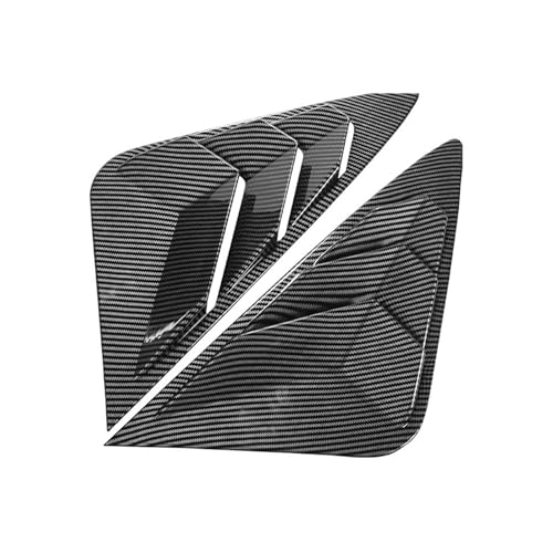 Compatible For Toyota Harrier Venza 2022 Car Rear Side Window Triangle Shutter Cover Trims Louver Decorative Sticker ABS Exterior Accessory(GlossyBlack Red Edge)
