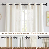 KAMANINA Black Curtain Rods for Windows 72 to 144 Inches (6-12ft) Long Heavy Duty Curtain Rods, 7/8 Inch Adjustable Decorative Drapery Rods Set with Modern Finials