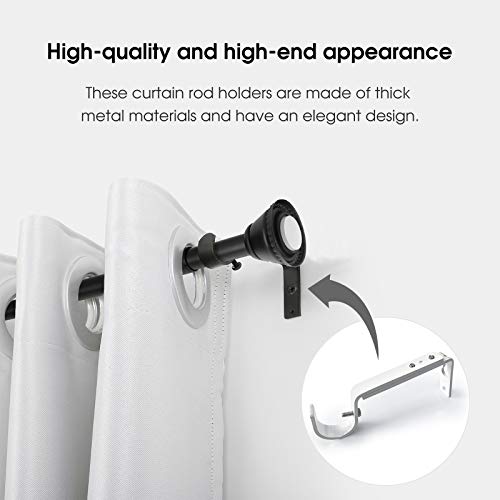 IHRDNNR Curtain Rod Holders Heavy Duty Adjustable Rod Brackets for 7/8 or 1 Inch Rods, Set of 3 (White)
