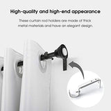 IHRDNNR Curtain Rod Holders Heavy Duty Adjustable Rod Brackets for 7/8 or 1 Inch Rods, Set of 3 (White)
