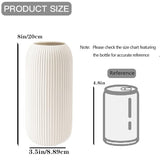 Ceramic Vase for Flowers – Modern Small Ribbed Textured Flower Vase for Home Decor, Pampas Grass, Decorative, Farmhouse, Coffee Table, Kitchen Centerpieces, Bookshelf and Home Living (White)