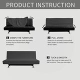 YOPOIY Printing Fitted Futon Cover Fitted Non-Slip Futon Slipcover Rich Textured Armless Sofa Cover with Elastic Bottom for Pets, Kids -15-155-190CM