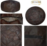 bonballoon Egyptian Ottoman Pouf Brown Pouffe Poufs Footstool Moroccan Morocan Handmade Genuine Leather Unstuffed Living Room Otoman Turkish Ottomans Poof Decor Floor Cushion Foot Stool Arabic Style