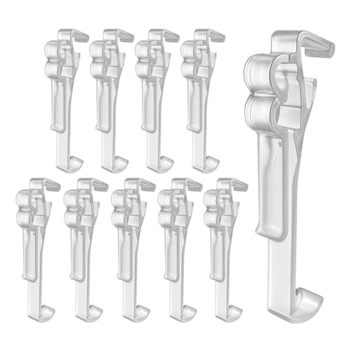 Amazing Drapery Hardware 3.0 Inch Clear Valance Clips for Blinds & Window Shades, 10-Pack - Sturdy Plastic Brackets, Ideal for Wood, Faux Wood & Metal Treatments in Home & Office Settings