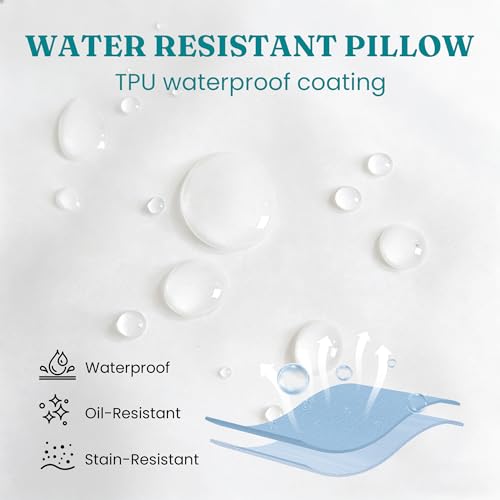 Oubonun 12x20 Outdoor Pillow Inserts (Pack of 2) - Square Waterproof Throw Pillow - Decorative Throw Pillows Insert for Couch Sofa Bed Patio Furniture - White Pillows