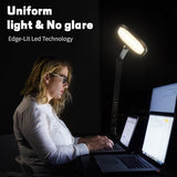 LED Desk Lamp for Home Office, Professional Eye-Caring Diffused Desk Light, 3 Color 10 Brightness Computer Light, Dimmable Office Lamp with Memory & Timer Func, Metal Swing Arm Table Lamp