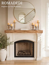 Romadedi Wood Pillar Candle Holders, Set of 3, Farmhouse Decor