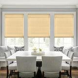LazBlinds No Tools No Drill Cordless Bamboo Roman Shades, Privacy Room Darkening Window Treatment, Roll Up Bamboo Blinds for Window 26'' W x 64'' H, DP-Natural