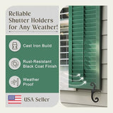 Renovators Supply Cast Iron Shutter Fasteners - Decorative S Style Shutter Dogs Hardware - Rust Resistant External Shutter Tieback with Mounting Screws - 6.5 Inches, Sold in Pairs (Pack of 1)