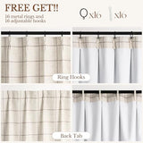 THREE GIRLS Plaid Pinch Pleated Curtains - Modern Luxury Linen Buffalo Blackout Drapes, Thermal Insulated Double Layer Window Panels for Living Room Bedroom, 90 Inches Long Brown 2 Panels Set