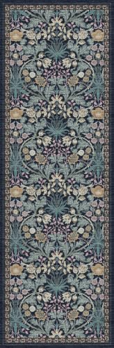 Washable Hallway Runner Rug 2'6"x8': Vintage Floral Botanical Runner Rug - Machine Washable Non Slip Low Pile Soft Foldable Carpet - Kitchen Hallway Entryway Bedroom Indoor Rug - 2'6"x8' Blue