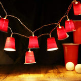 Hiboom 6.56FT Red Cup String Lights, Mini Flip Cup LED Fairy Lights Battery Operated, Graduation Party Decorations for College Dorm Beer Frat Birthday Trailer Park Party Supplies(Red,1 Pack)