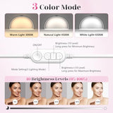 Half Moon Light for Nail Desk: 29" Foldable Half Moon Desk Lamp with Phone Holder for Beginner - Arch Nail Tech Light with 3 Color Modes & 10 Brightness for Manicure Salon (White, Large)
