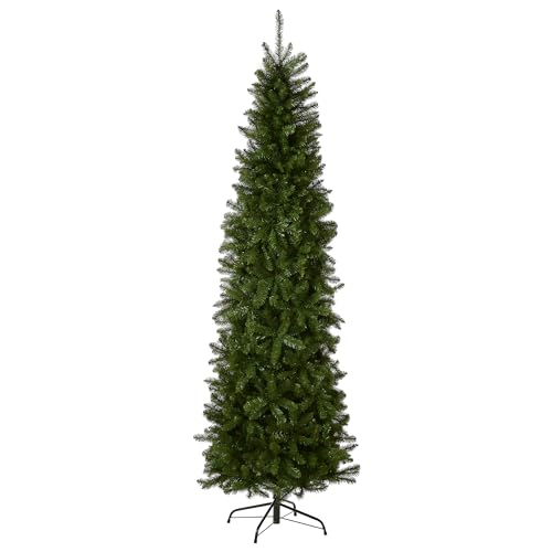 National Tree Company 6.5 ft Unlit Kingswood Fir Slim Artificial Christmas Tree, 719 Tips, Includes Stand, Green