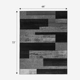 4x6 Washable Area Rugs for Living Room and Bedroom(4x6,Black&Gray)