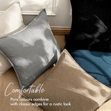 EMEMA Euro Sham Decorative Linen Throw Pillow Covers 22x22 Inch Cream