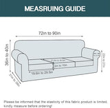 FantasDecor 4 Piece Sofa Velvet Couch Covers for 3 Cushion Stretch Slipcover with Individual Seat Cushion Elastic Furniture Protector for Pets, Machine Washable (Sofa, Ivory)