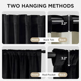 Joydeco 100% Blackout Velvet Curtains 84 Inch, Luxury Thermal Insulated Black Velvet Curtains for Bedroom Living Room, Soundproof Blackout Window Drapes, Rod Pocket & Back Tab (52W x 84L)