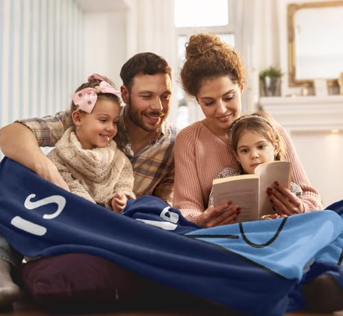 Dad Birthday Gift Blanket 50"x60", Funny Gifts for Dads/Husband from Daughter/Son, Birthday Throw for Father, Daddy is Not Sleeping He's Just Resting His Eyes Blue Napping Blanket