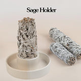 Sage Holder, Sage Burner, Smudge Bowl, Palo Santo Holder, Incense Holder, Incense Holder Bundle, Sage Holder for White Sage Bundle and Palo Santo (Sage Not Included) (White)