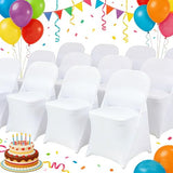 HAINARverS Stretch Spandex Folding Chair Covers 30PCS Universal Fitted Chair Cover Protector for Wedding,Party, Banquet, Holidays, Celebration, Decoration(White, 30 PCS)