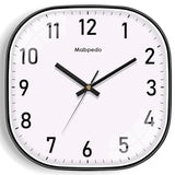Small Wall Clock, 8 Inch Silent Non Ticking Battery Operated Clock, Square Analog Decorative Wall Clocks for Bedroom Living Room Office Home Gym Porch Decor Indoor Outdoor Clocks, Black