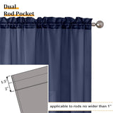 Aiyufeng Sheer Navy Blue Curtains 84 inch Length 2 Panels Set, Airy Soft-Touching Rod Pocket Voile Drapes for Living Room/Bedroom, Each 40W x 84L