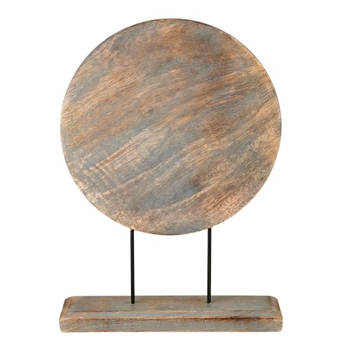Farmhouse Table Sculpture Home Decor Statue Mandala Carved for Modern Home 10" x 14", Living Room, Fireplace Mantel Shelf, Table and Entryway Decor Stand (Design 8)