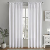 MIULEE White Privacy Sheer Curtains that Let Light in 84 Inches Long Non-See-Through Semi Sheer Curtains Light Filtering Window Curtains Drapes for Living Room Bedroom 2 Panels Set
