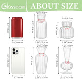 Modern Clear Glass Bud Vase Set: Glasseam 4Pcs Small Mini Flower Centerpieces Vases Handmade DecorativeCute Short Window Corner Home Decor for Wedding Reception Dining Table Single Rose Flowers