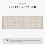 2x6 Hallway Runner Rug: Washable Non-Slip Boho Kitchen Floor Mat