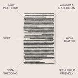 JONATHAN Y Khalil Modern Berber Stripe Cream/Black 3' Round Indoor Area Rug, Contemporary, Bohemian, Easy-Cleaning for Living Room, Bedroom, Kitchen, Pet Friendly, Non-Shedding (MOH207A-3R)