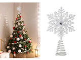 Christmas Traditions 5 inch Glittered Filigree Christmas Star Snowflake Tree Topper Star for Small/Mini X'Mas Tree/Home Decor/Christmas Table/Shelf Ornaments (Iridescent)