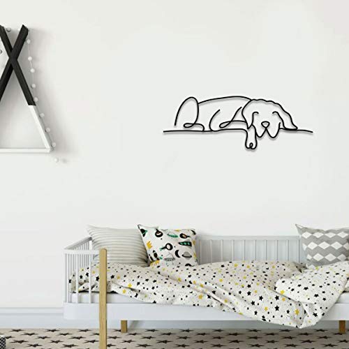 Matani Metal Dog Wall Decor | Minimalist Room & Living Room Wall Decor (Sleeping Labrador)