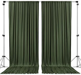 AK TRADING CO. 10 feet x 8 feet IFR Polyester Backdrop Drapes Curtains Panels with Rod Pockets - Wedding Ceremony Party Home Window Decorations - Olive Green