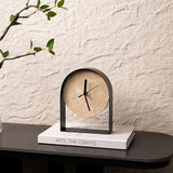 Natural Travertine Stone Wabi-Sabi Style Decorative Minimalist Desktop Clock