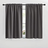 NICETOWN Blackout Window Curtains for Camper - (Grey Color) 42x40 Inch, 2 Panels Set, Thermal Insulated Room Darkening Blackout Drapes/Draperies with Rod Pocket & Back Tab for Loft
