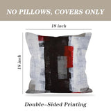 Throw Pillow Covers for Couch, 18x18 Inch, Set of 2, Grey Red