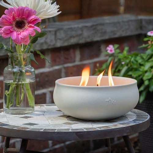 TIKI Citronella Candle 2-Pack – 7-Inch White Wax Bowl with Concrete Finish – Outdoor Decorative Candles for Patio, Deck, Garden, Backyard & Camping