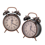 Retro Alarm Clock, Twin Bell Mechanical Alarm Clock with Night Light, Black, 6.3 inches by 4.7 inches