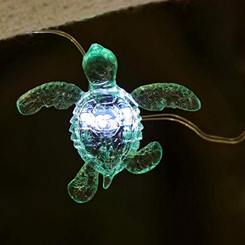 Sea Turtle String Lights 10FT 30 LED, Turtle Fairy Lights USB or Battery Operated with Remote, Ocean Beach Nautical Decor Lights for Bedroom, Kids Room, Coastal Party Decoration