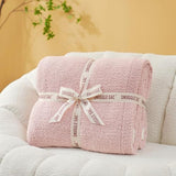 Snuggle Sac Ultra Soft Throw Blanket for Couch Bed Sofa 50x60 inches, Reversible Pink Blanket Microfiber Fluffy Fuzzy Cozy Knit Throws for Women Mothers Birthday Gifts