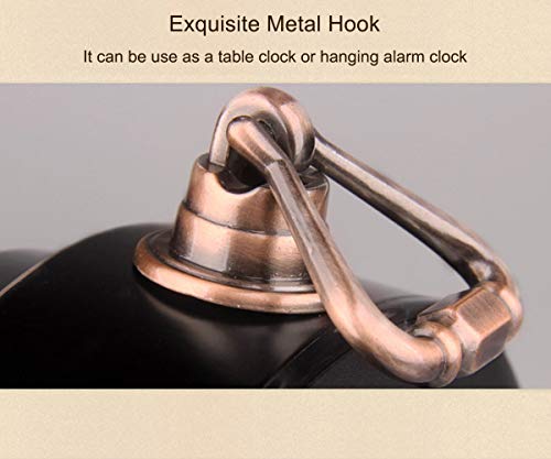 Retro Metal Table Clock Battery Operated Non-Ticking Silent Quartz Table Desk Small Alarm Clock Desk Clock for Kids Bedroom Living Room (Roman-550-15)